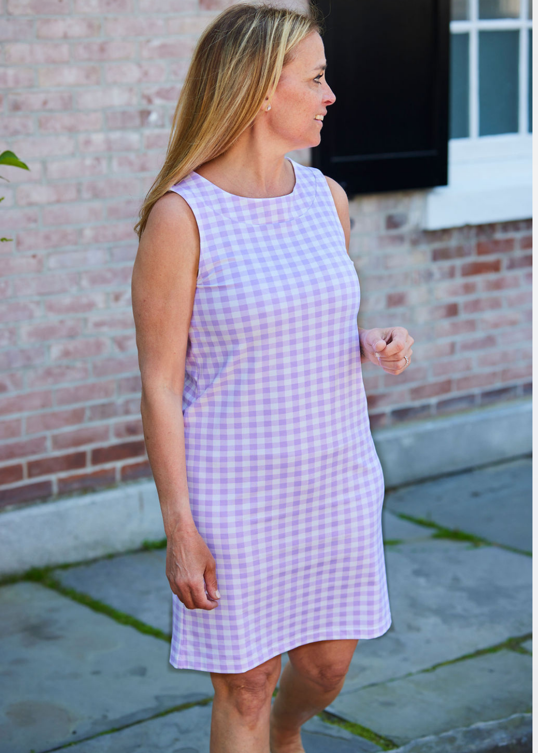 Yacht Club Shift Gingham Lavender/White FINAL SALE – sailor