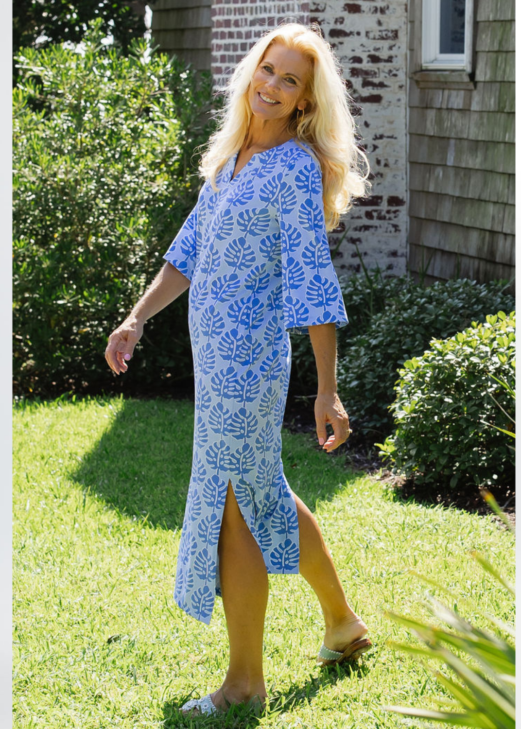 Caftan - Palm Stripe Blue