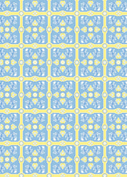 V-Crew Tee - Tile Art Blue/Yellow