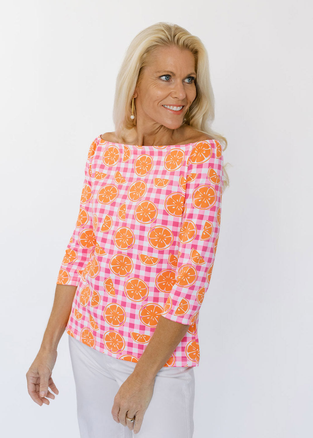 Islander Top - Citrus Check Pink/Orange FINAL SALE – sailor-sailor