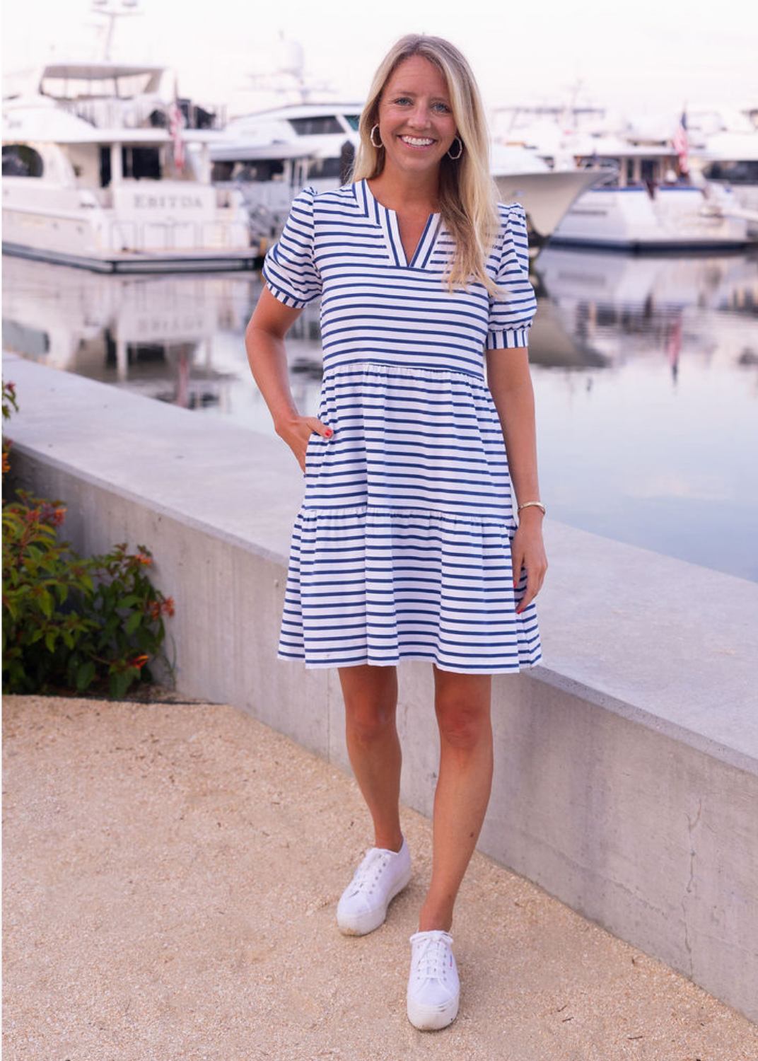 princess polly baby blue dress Snapdragon Sailor Collar Dress XS/S – OMNIA main image 0