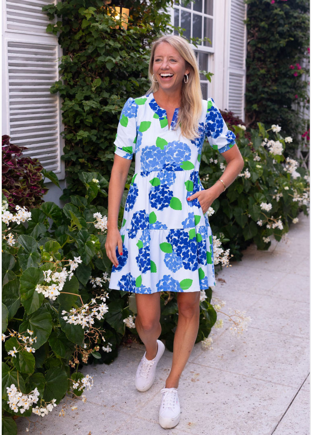 Louisa Short Sleeve Dress - Hydrangea Blue/Blue XS Louisa Short Sleeve Dress - Hydrangea Blue/Blue XS
