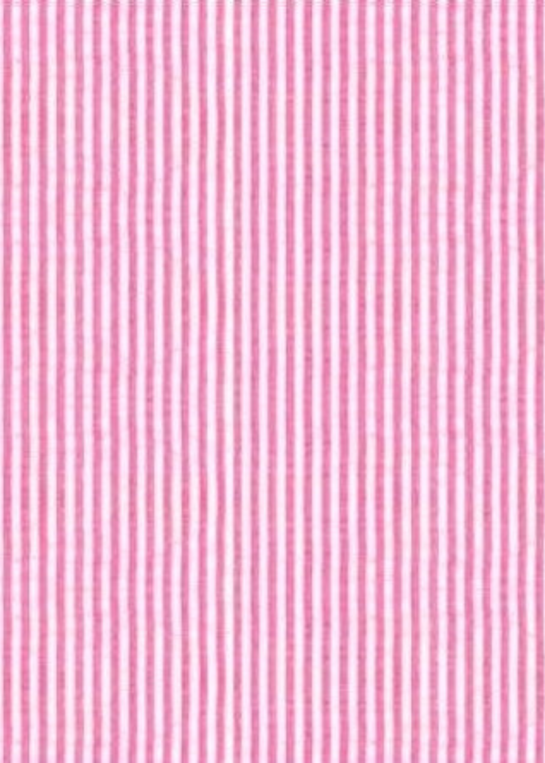 Placemat, Scalloped Edge - Hot Pink Seersucker/Blue