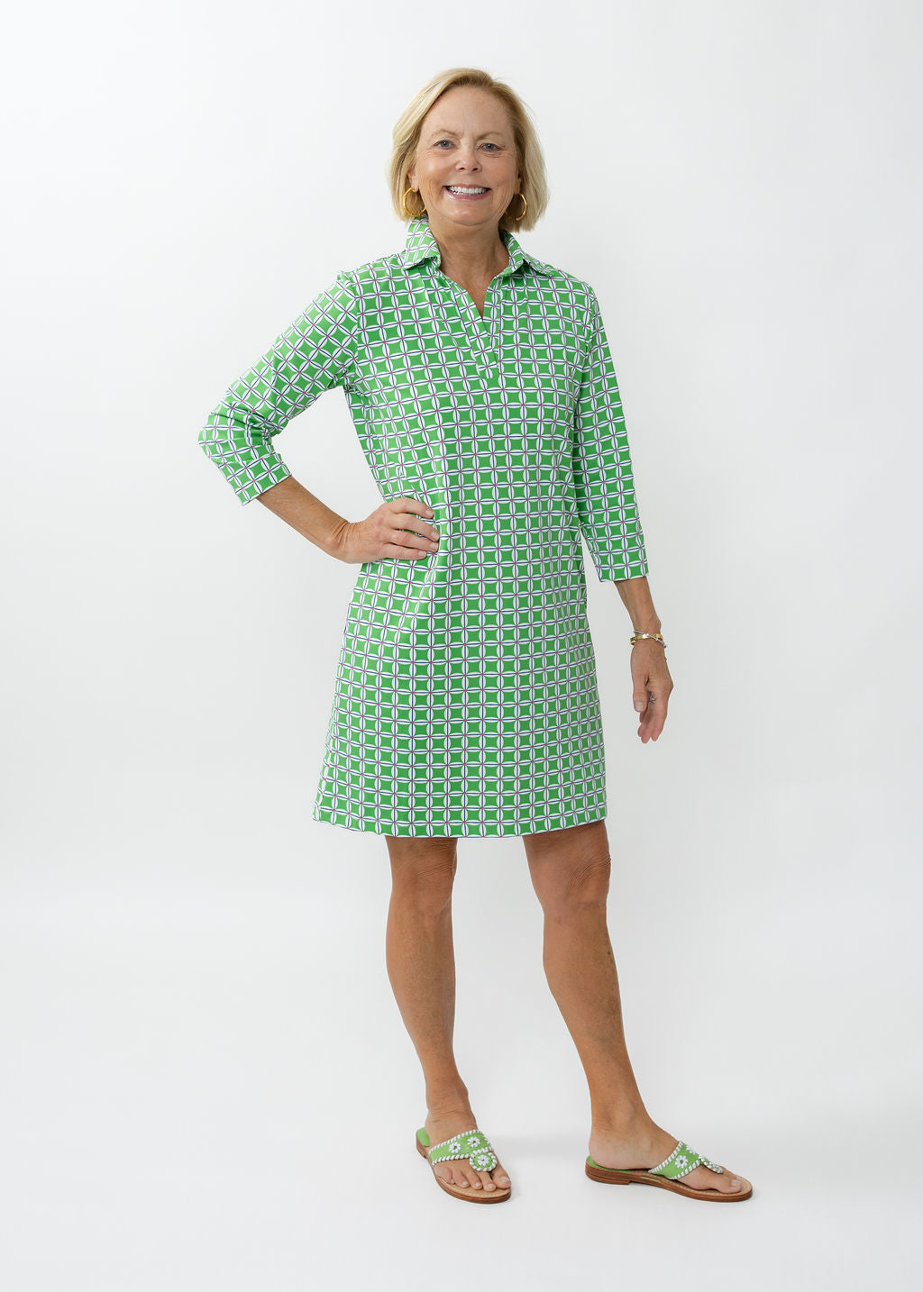 slim fit dress slacks Kelly Green Cotton Mini Shirt Dress - Casual Dresses