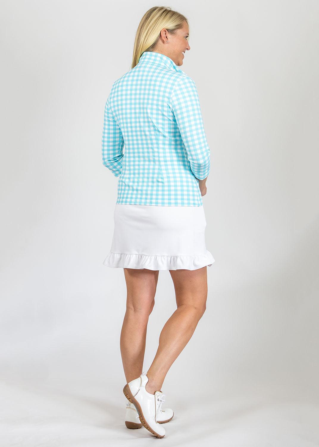 4 Sleeve Top in a Gingham Print 2