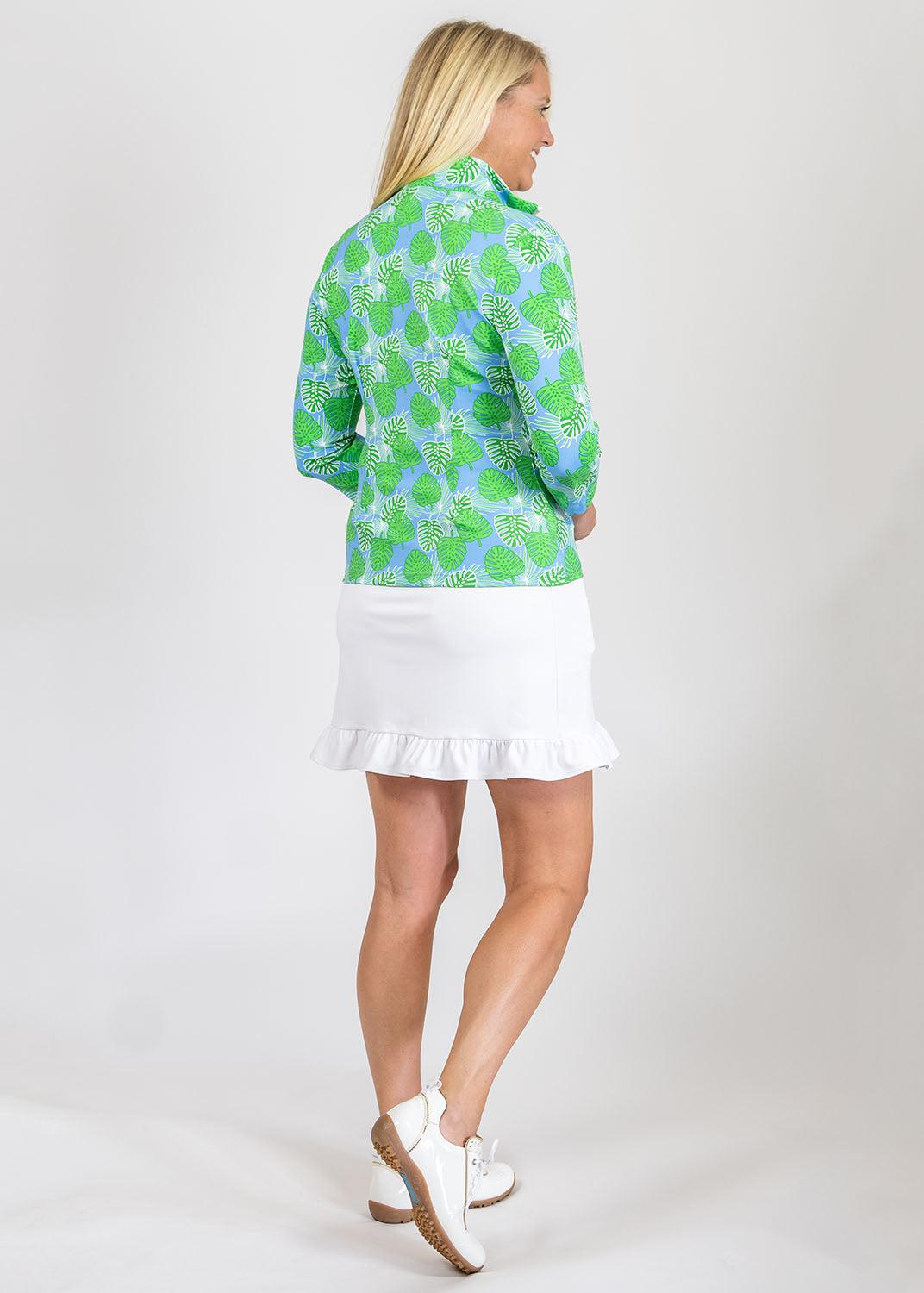 4 Sleeve Top in a Palm Print  2
