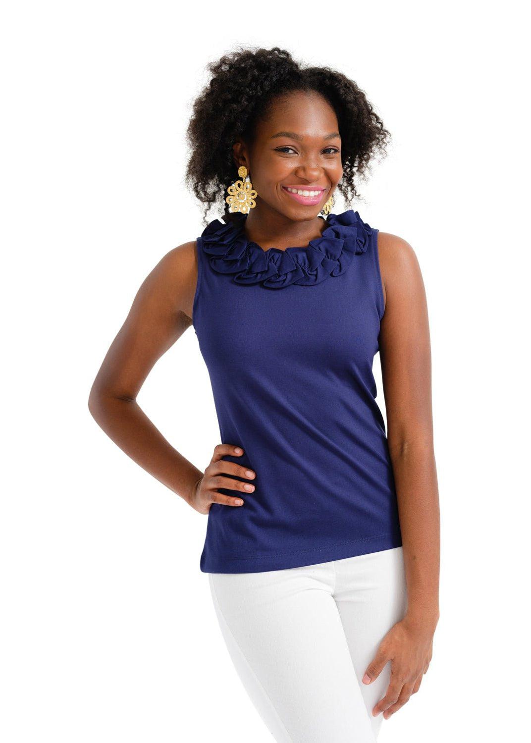 Sleeveless nautical blouse Clearance