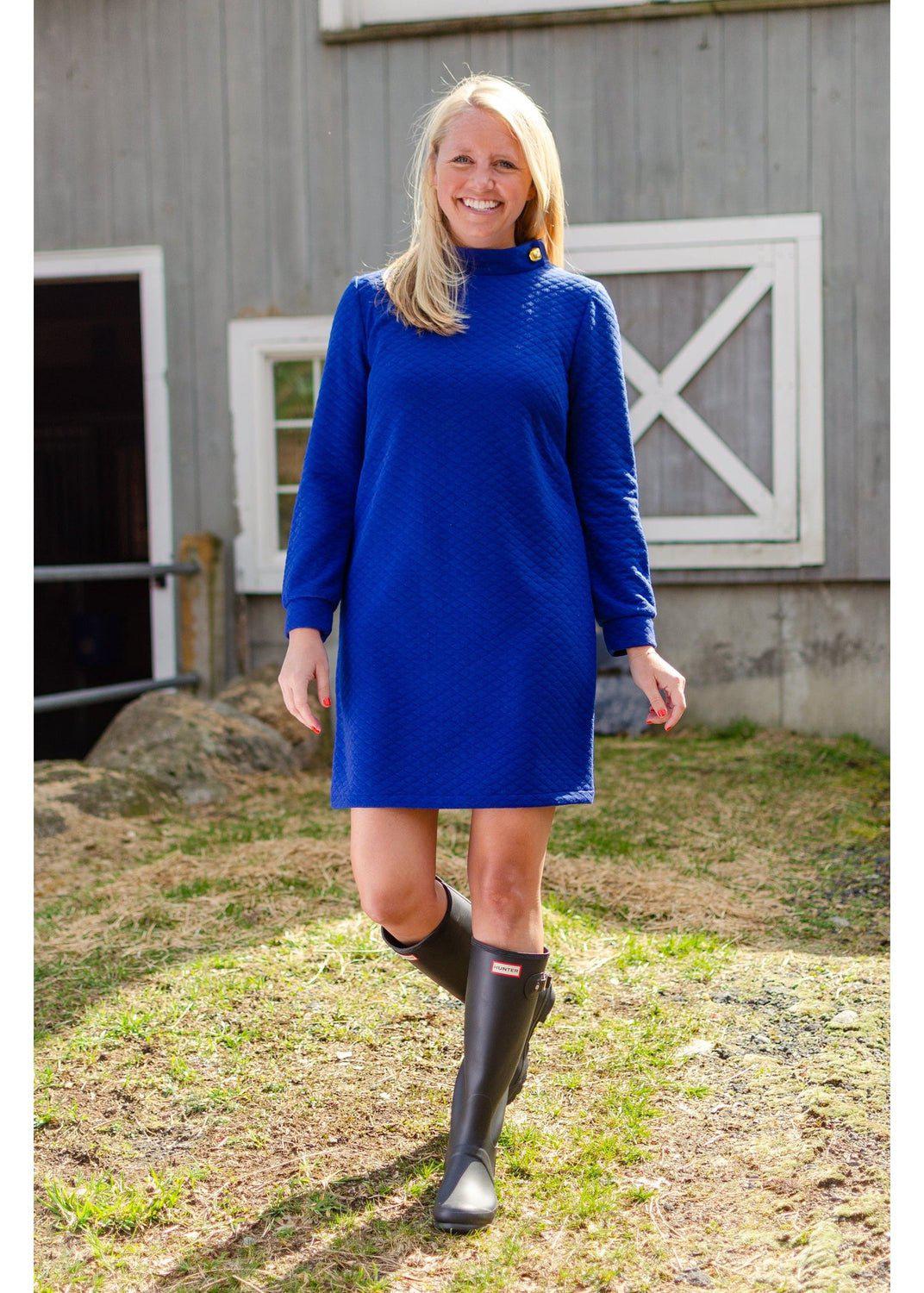 Camilla Dress - Royal Quilted Knit M Camilla Dress - Royal Quilted Knit M