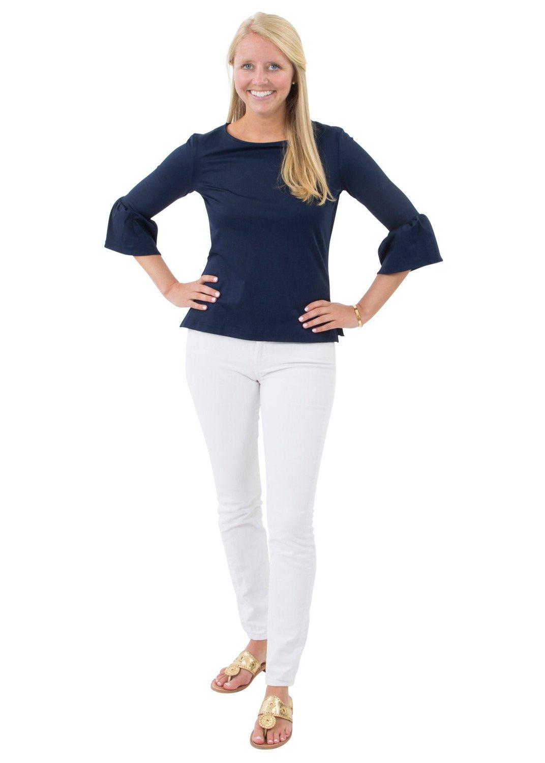 Haley Top - Solid Navy – sailor-sailor Clothing