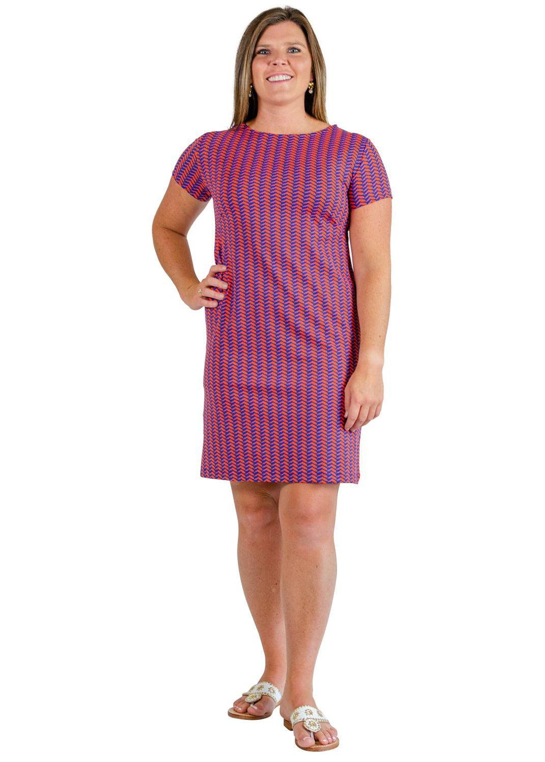 Marina Dress - Florida Blue/Orange S Marina Dress - Florida Blue/Orange S