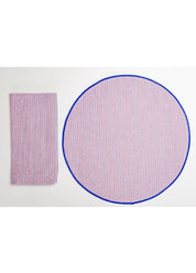 Placemat/Napkin 4/pc Set - Red White Blue Seersucker