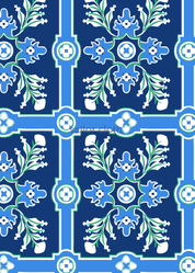 Polo Dress - Tile Art Blue/Green