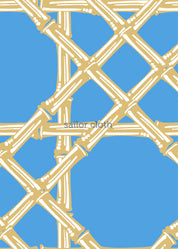 Louisa Sleeveless Dress - Large Bamboo Blue/Tan