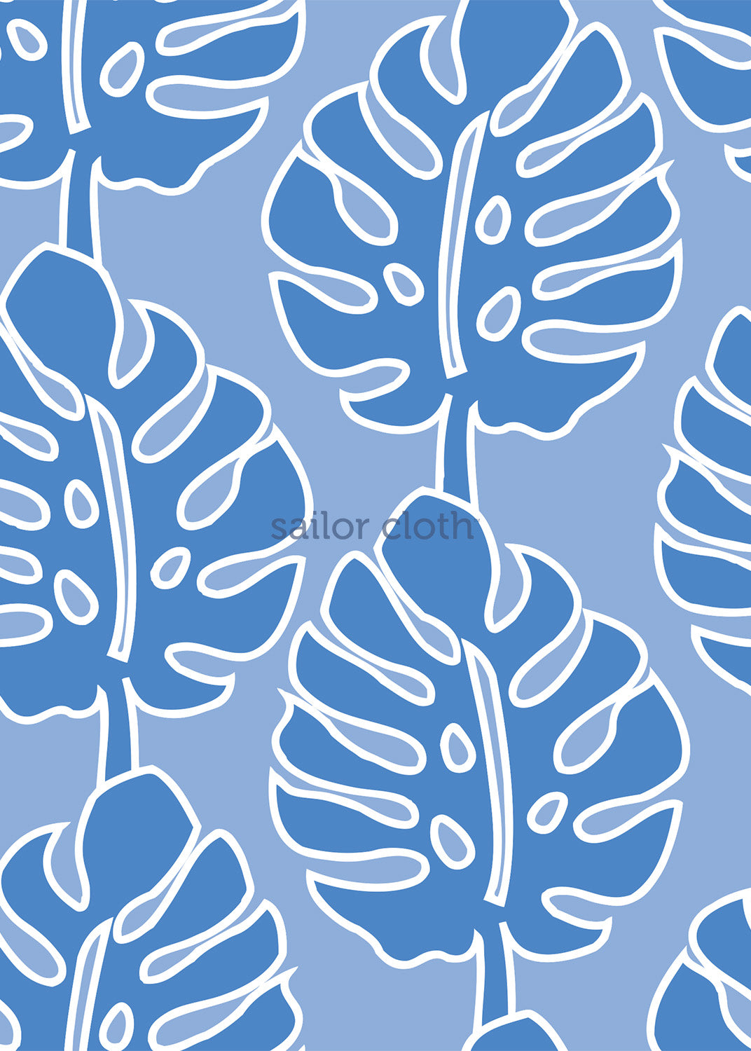 Blair Full Dress - Palm Stripe Blue