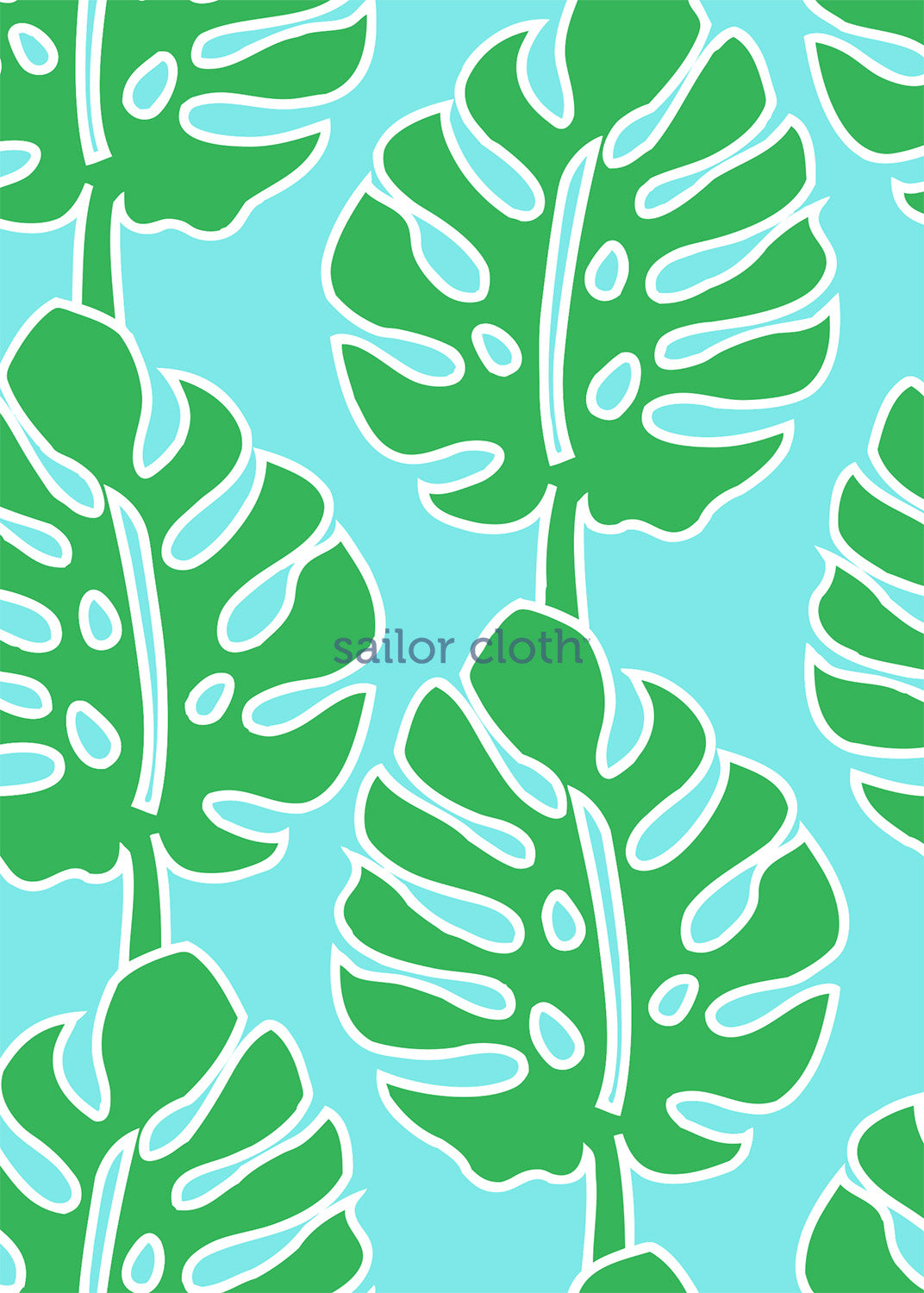 Daisy Dress - Palm Stripe Aqua/Green