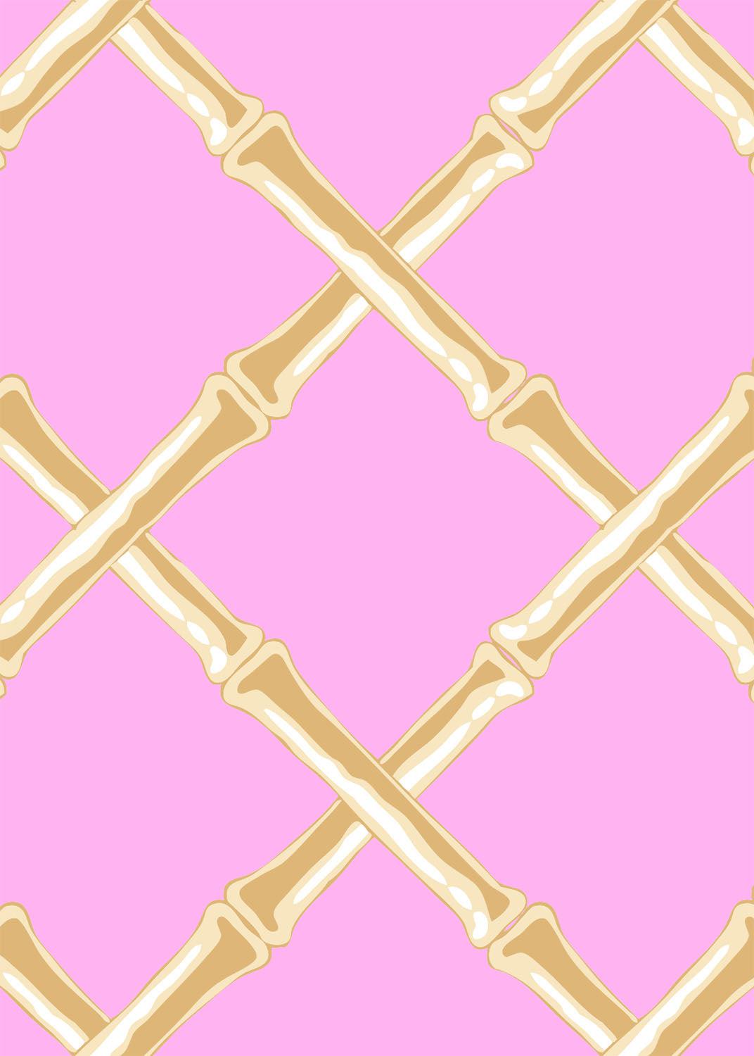 Country Club Skort 17" - Bamboo Lattice Pink/Tan