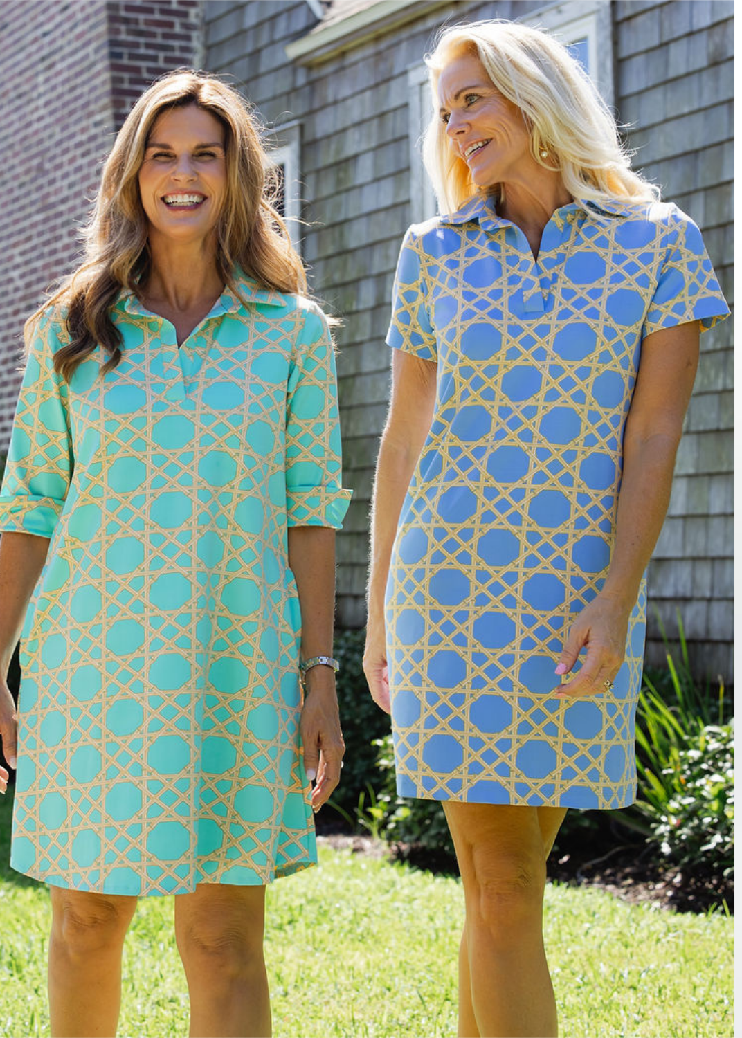 Lizzie Dress - Large Bamboo Green/Tan