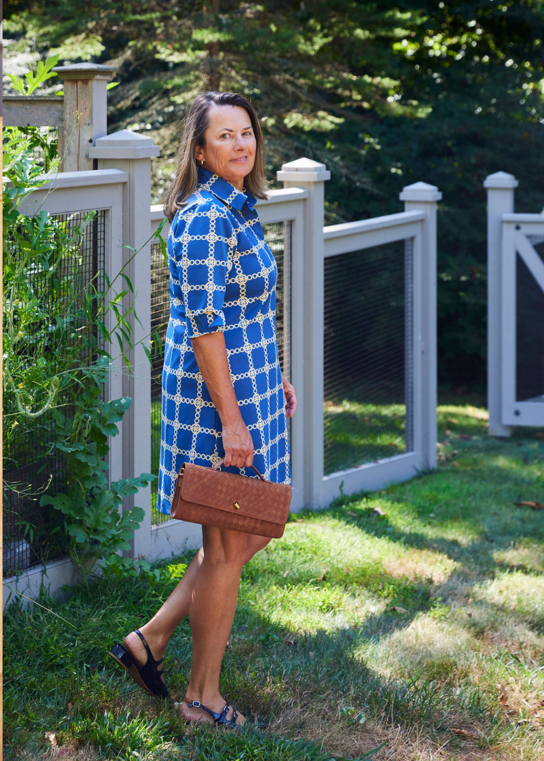 Lizzie Dress - Medallion Chain Blue/Tan