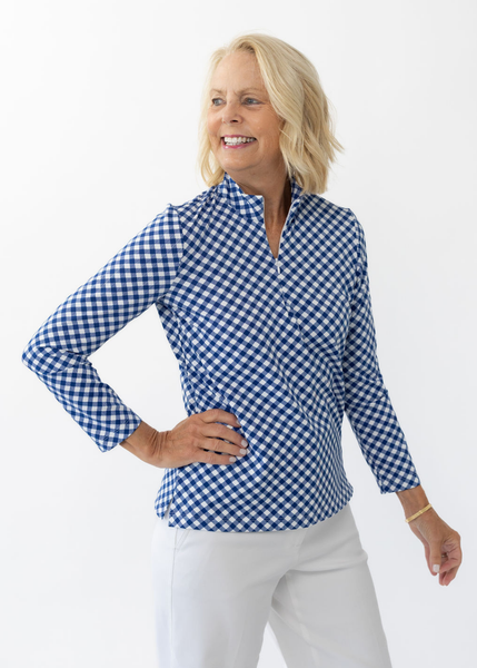 Blair Full Sleeve Top - Gingham Navy/White – sailor-sailor Clothing