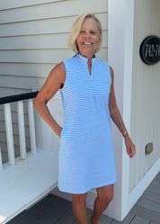 Britt Sleeveless Dress - Juicy Stripe Blue/White