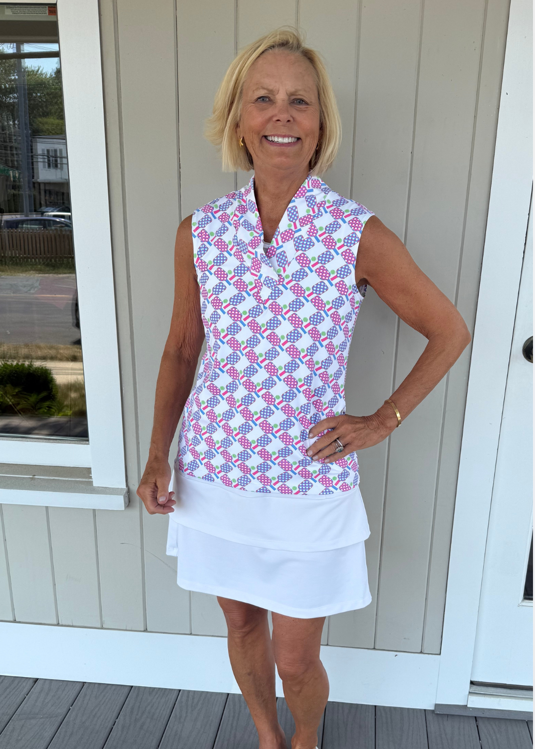 Brooklyn Top - Let's Play Pickle Pink/Blue