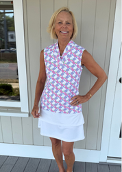 Brooklyn Top - Let's Play Pickle Pink/Blue