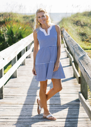 Louisa Sleeveless Dress - Juicy Stripe True Blue