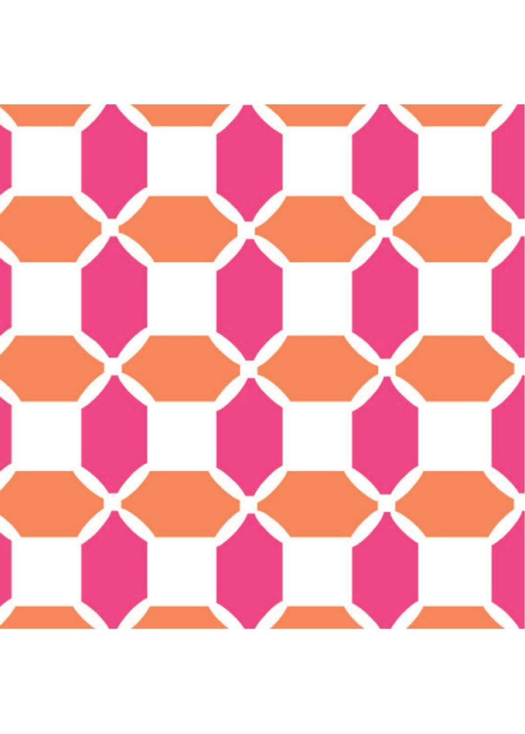 Crew Tee - Pink/Orange/White Geo