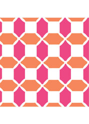 Crew Tee - Pink/Orange/White Geo