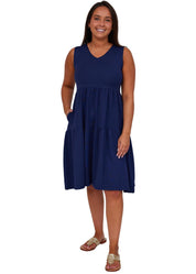 Emma Dress- Solid Navy - FINAL SALE
