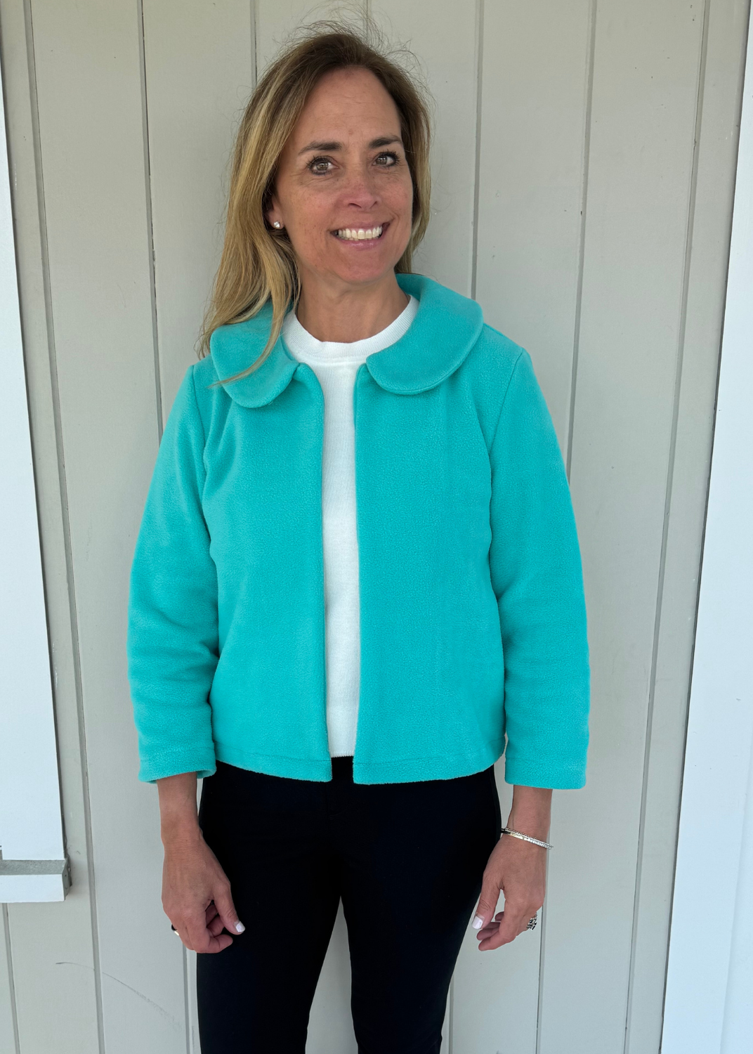 Jackie Jacket - Turquoise Fleece - FINAL SALE – sailor-sailor Clothing