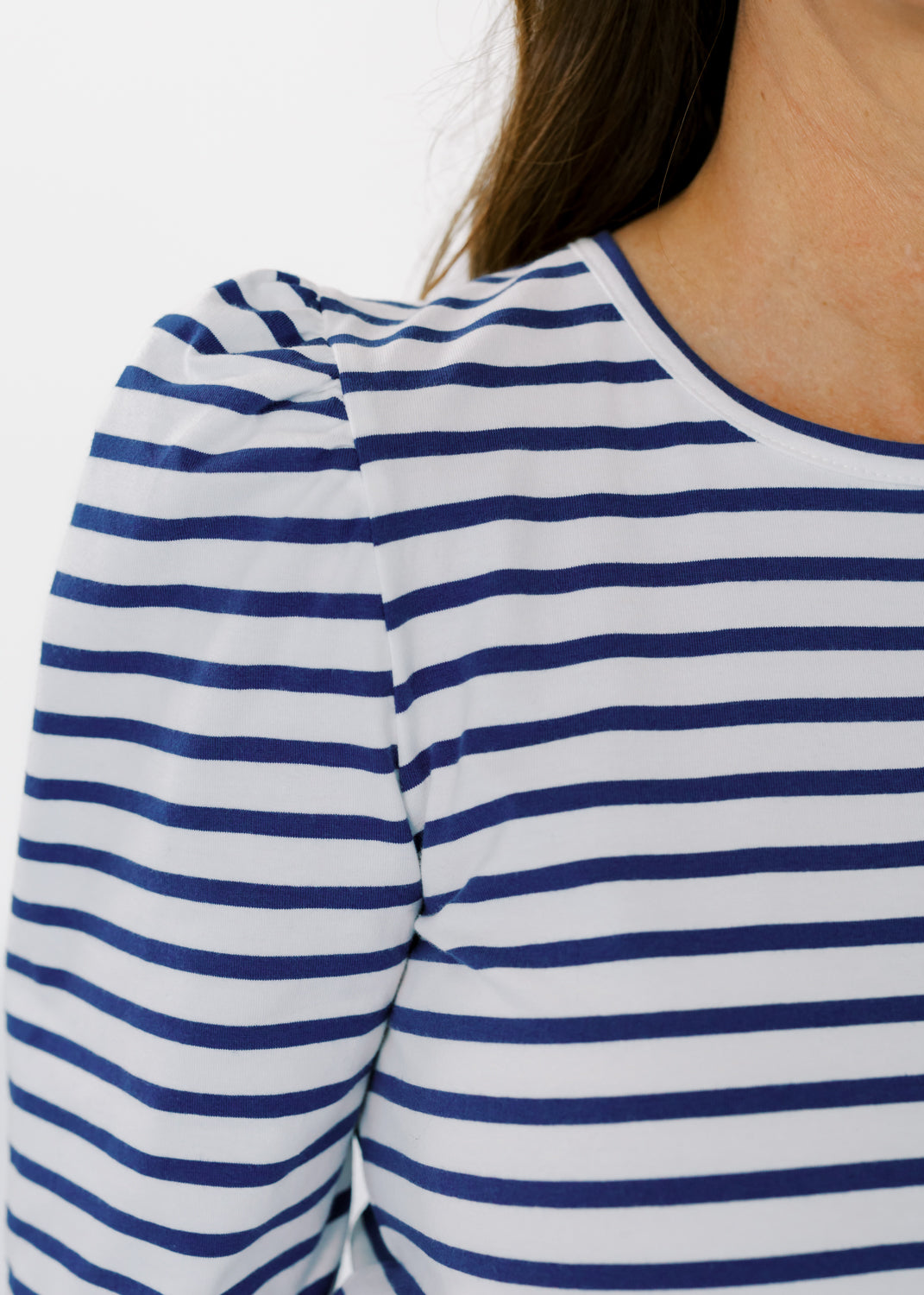 Clare Top - Cotton True Navy/White Breton Stripe