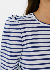 Clare Top - Cotton True Navy/White Breton Stripe