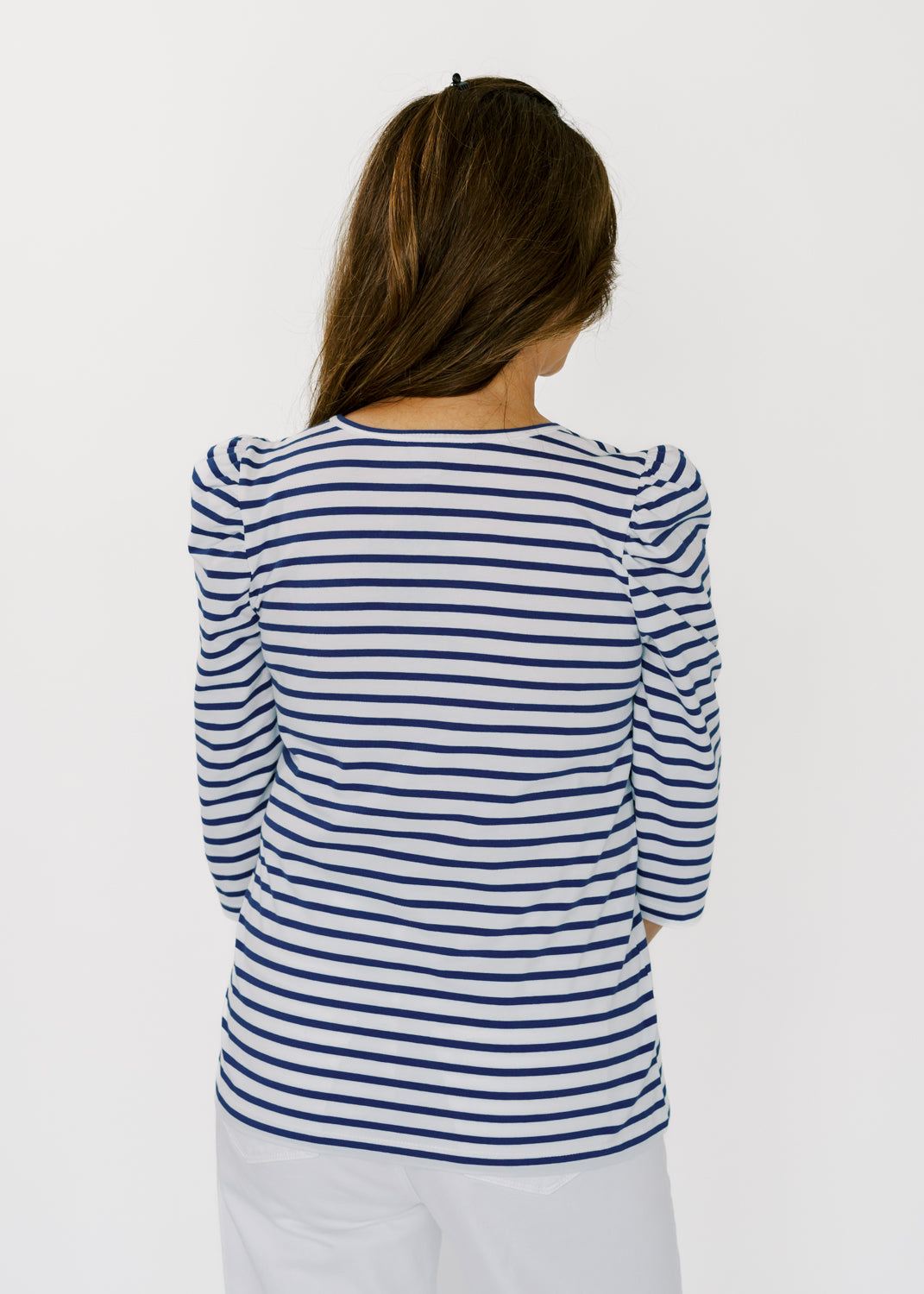 Clare Top - Cotton True Navy/White Breton Stripe