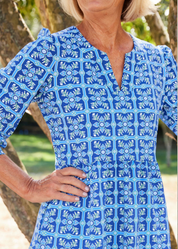 Louisa Dress - Tile Art Blue/Green