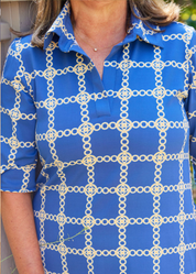 Lizzie Dress - Medallion Chain Blue/Tan