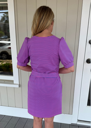 Madison Dress - Juicy Stripe Blue/Pink - FINAL SALE
