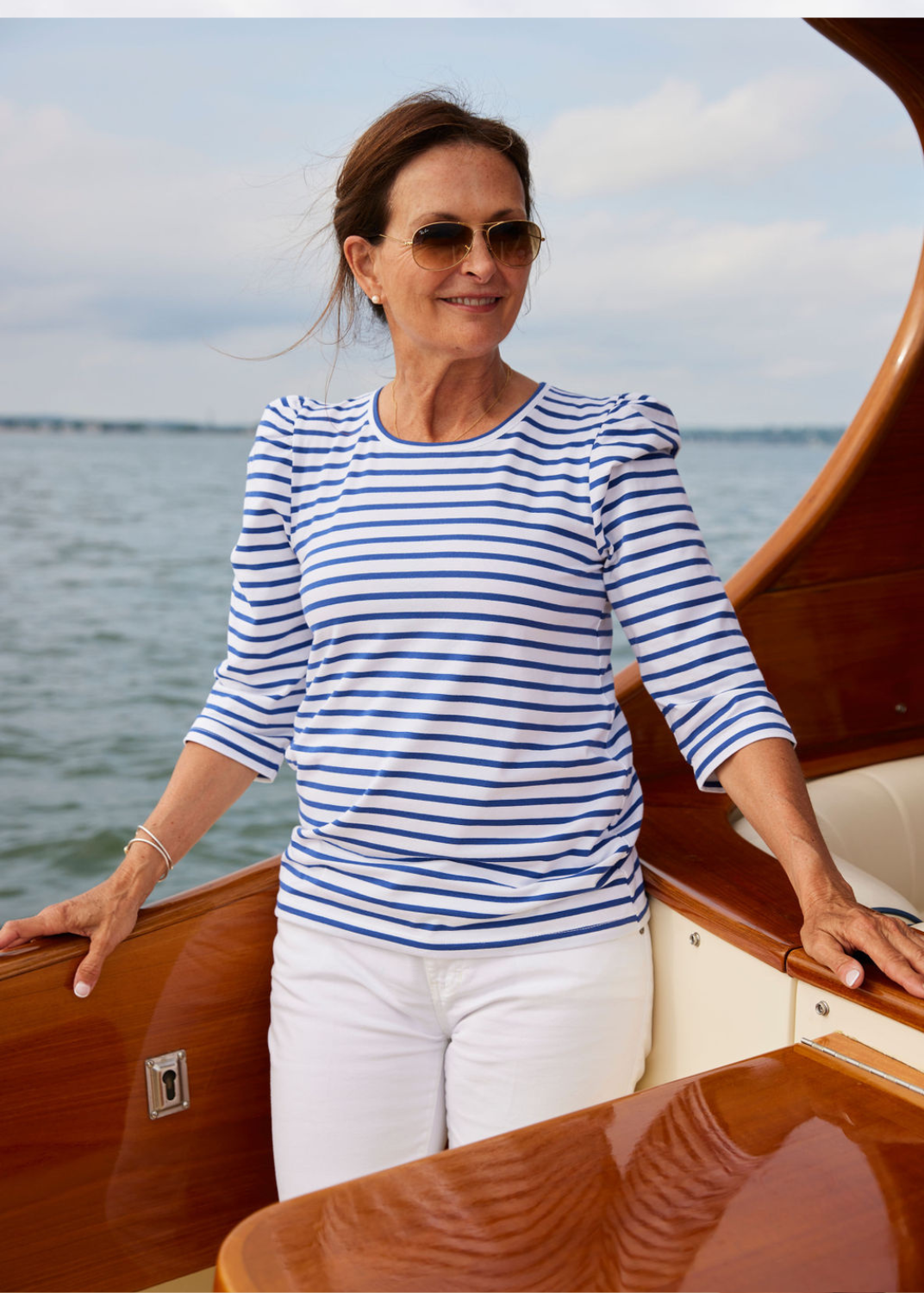 Clare Top - Cotton True Navy/White Breton Stripe