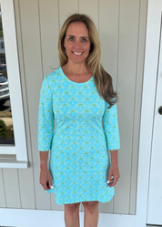 Grace Dress - Palm Beach Palms Blue - FINAL SALE