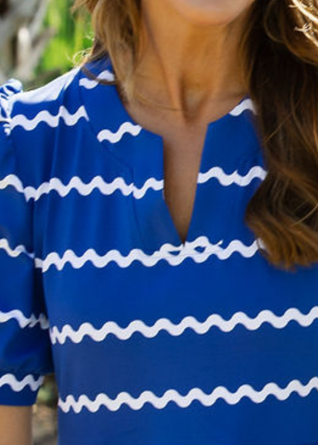 Louisa Short Sleeve Dress - Ric Rac Stripe Navy/White