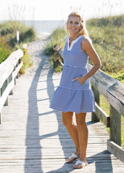 Louisa Sleeveless Dress - Juicy Stripe True Blue