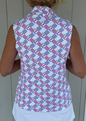 Brooklyn Top - Let's Play Pickle Pink/Blue