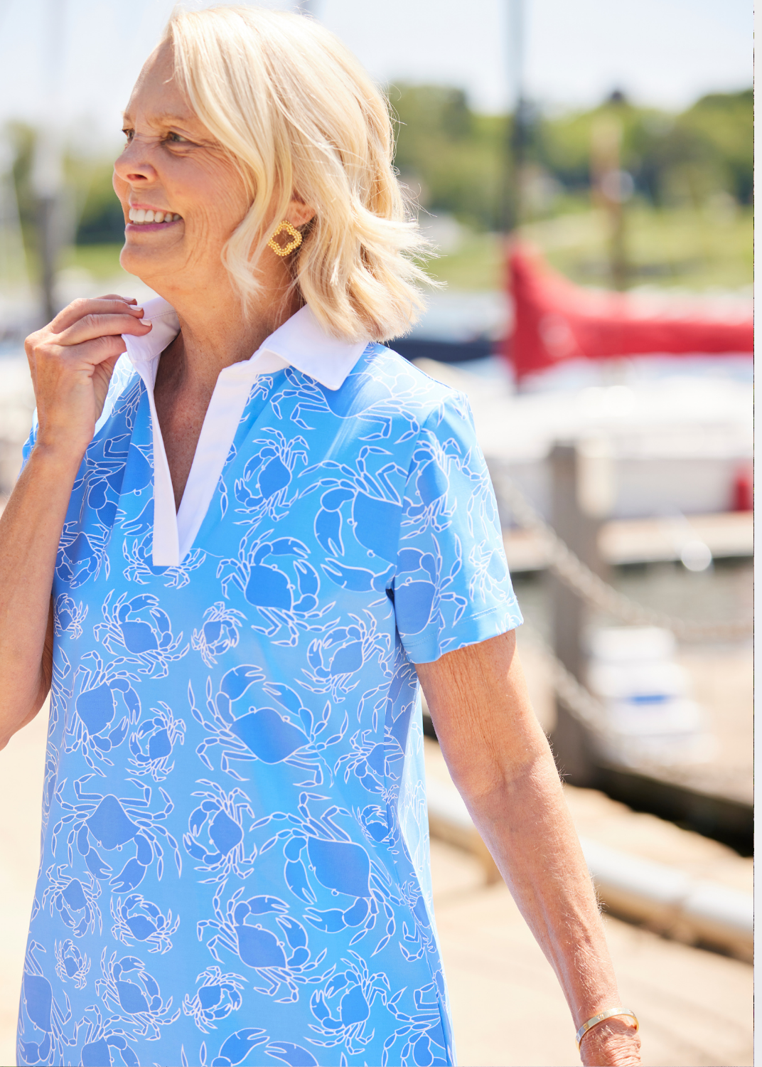 Polo Dress - Blue Crabs - FINAL SALE – sailor-sailor Clothing