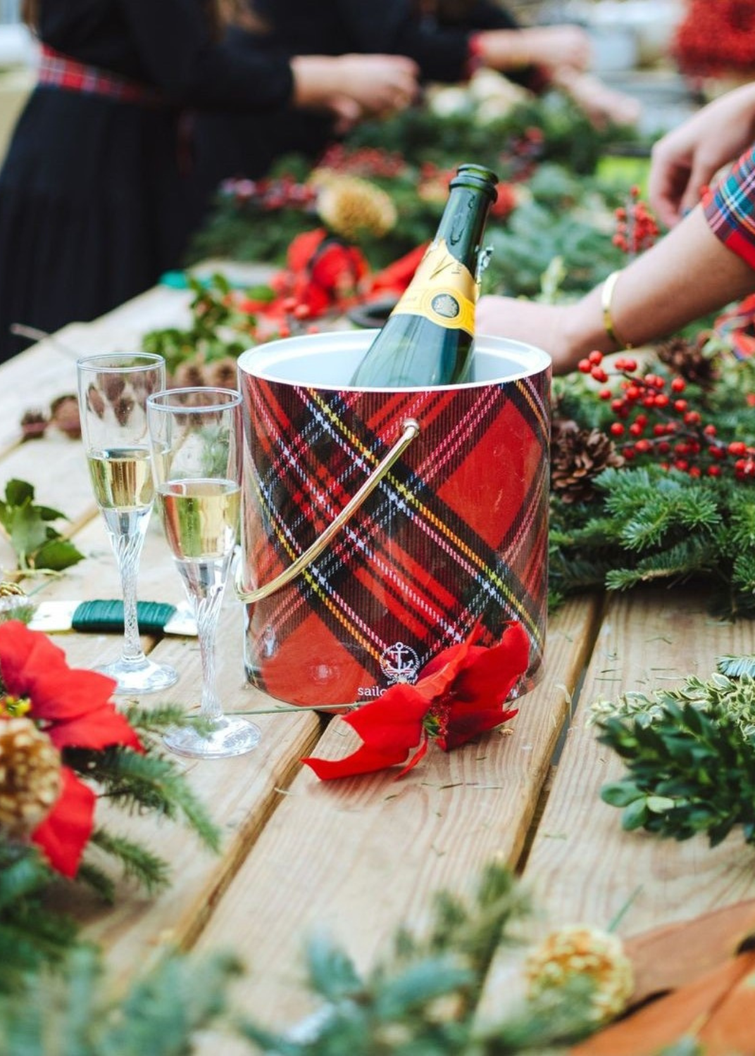 Ice Bucket - Red Plaid