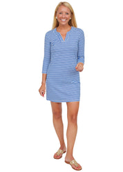 Lucille Dress 3/4 Sleeve - Juicy Stripe True Blue