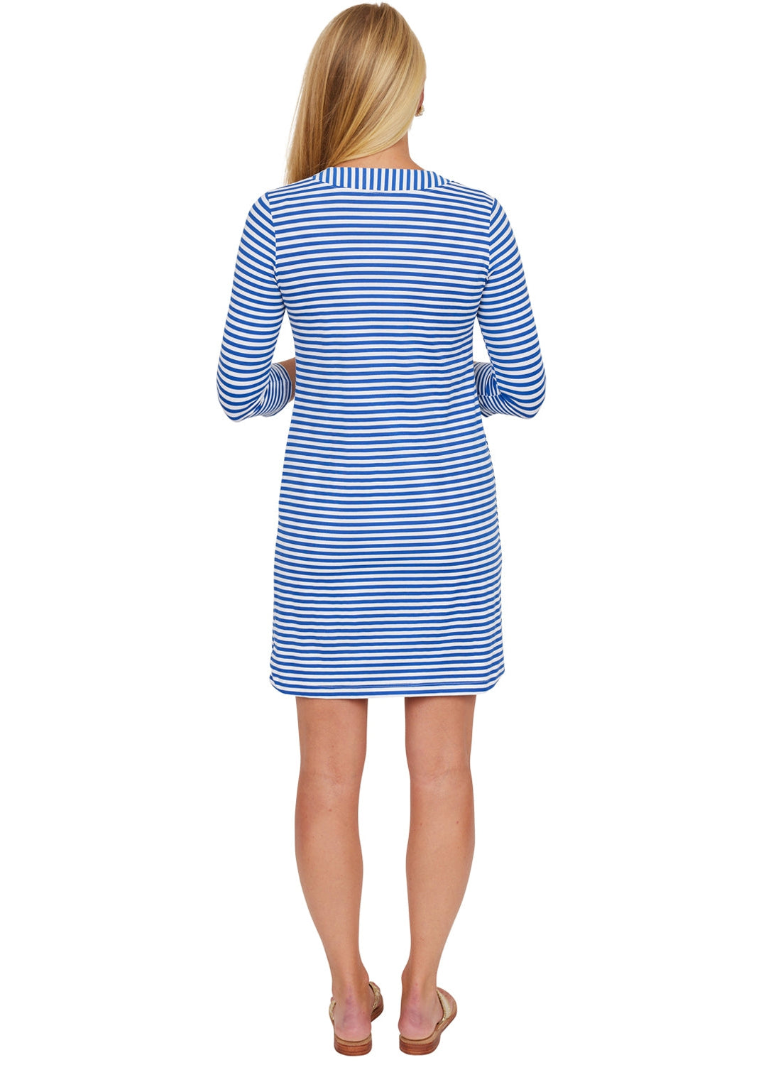 Lucille Dress 3/4 Sleeve - Juicy Stripe True Blue