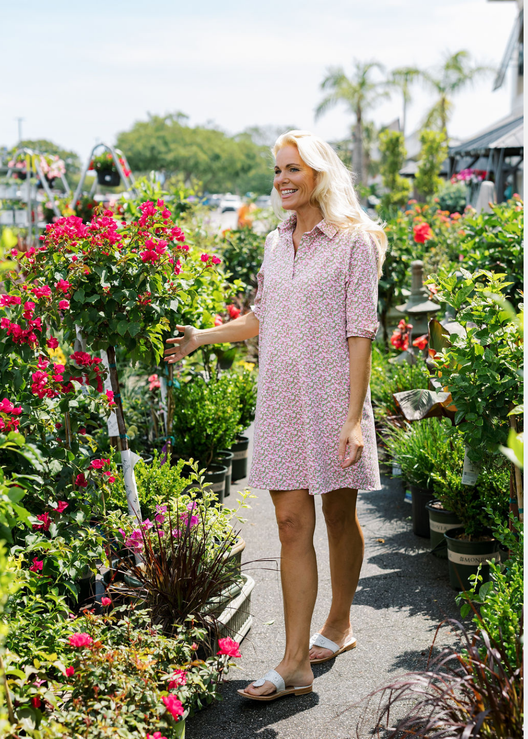 spring dress sale Lizzie Dress - Tiny Floral Pink/Green