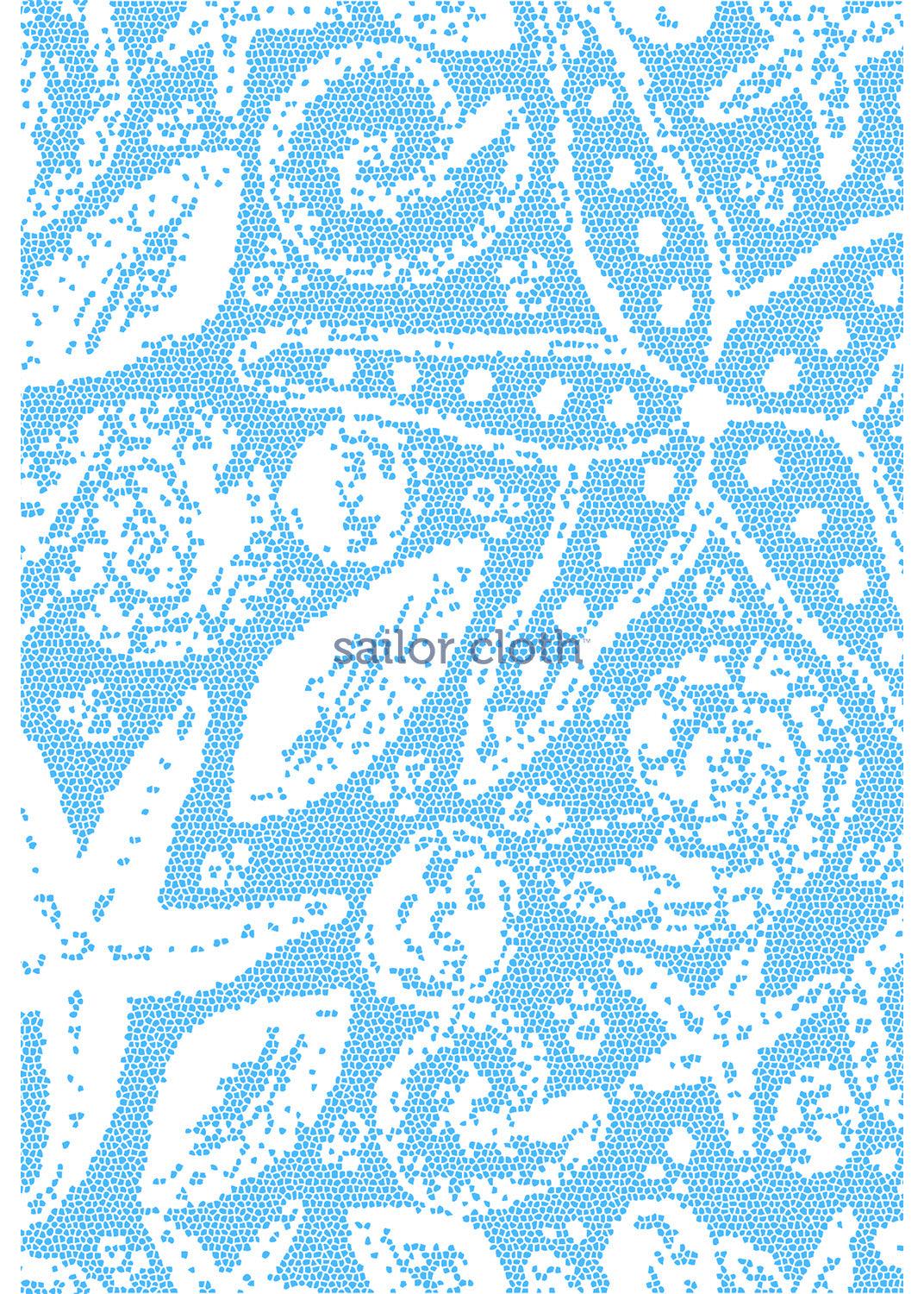 Lucille Short Sleeve Dress - Sea Life Blue/White