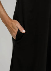 Lizzie Dress - Solid Black/Red Plaid