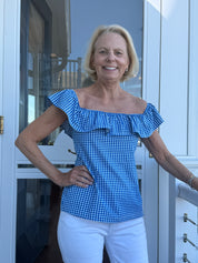 Shoreline Top - Gingham Check Blue/White - FINAL SALE